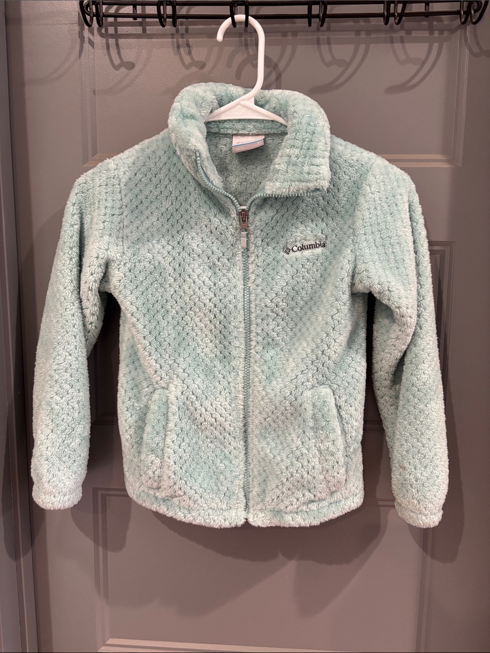 Columbia Kids Mint Green Plush Zip Fleece Jacket